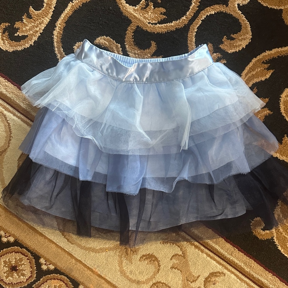 2T Janie and Jack Elegant Blue and Black Layered tutu skirt